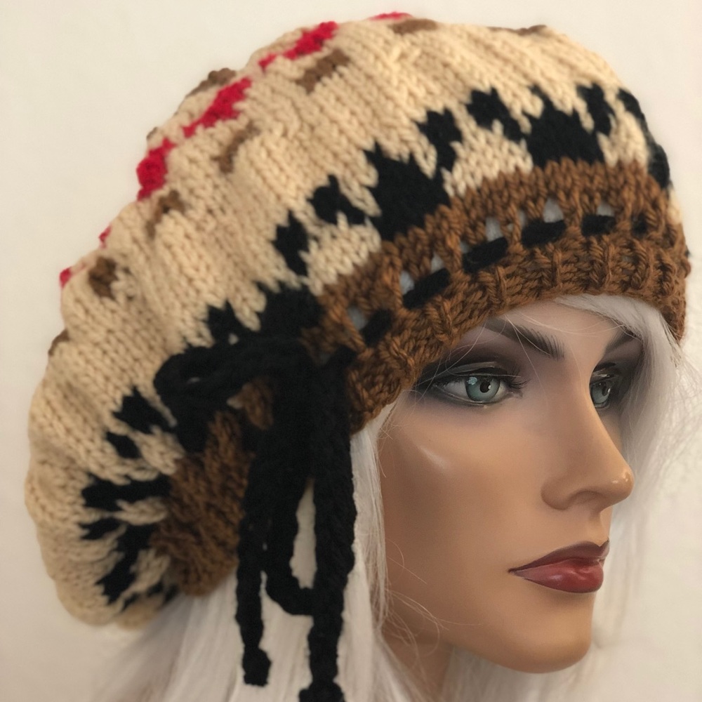 Hand Knits 2 Love Hat Slouch Beret Cap Designer